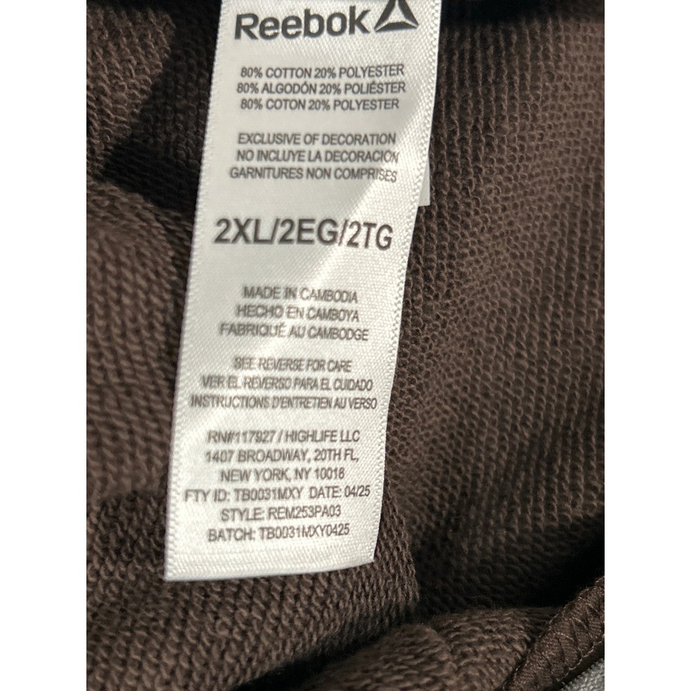 Reebok RBK League Jogger Mens 2XL Chocolate Brown NEW Slim Fit Striped Cuffs - Picture 9 of 10